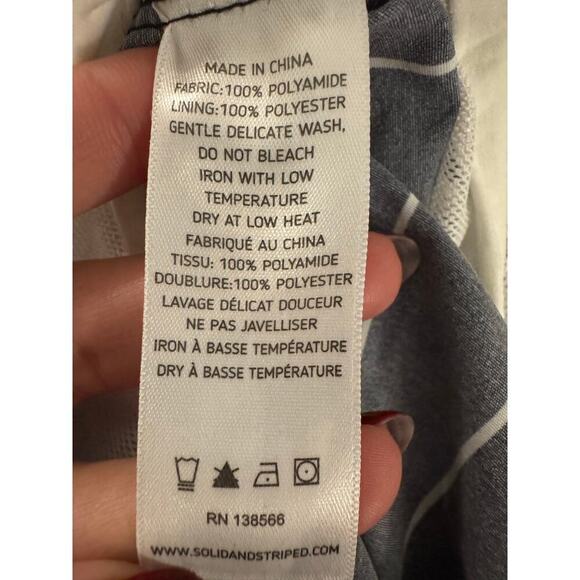 Solid & Striped Black White Pinstripe Lined Swim Trucks Men’s Size XXL - Picture 5 of 5